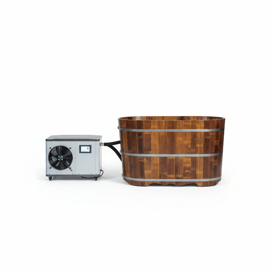 WOODBRIDGE 54" Indoor Cold Plunge Tub W/ 1.3 HP White Chiller – Rapid Cooling & Heating, Ozone Sanitation, Filter Circulation System, Wifi-Enabled & Remote Control via APP, Insulated Tub Cover